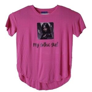 My Gothic Girl T-Shirt S Pink Relaxed Fit Whimsy Gothic Short Sleeve Streetwear